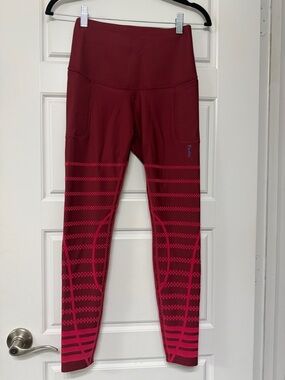 Fanka Burgundy Patterned High-Waist Leggings